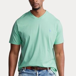 Polo Ralph Lauren Size Large Aqua Short Sleeve V-neck Tee